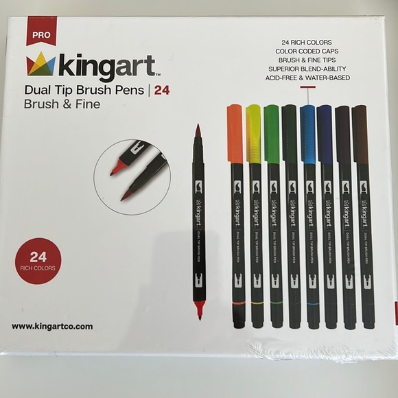 BOGO🌼Higher Price Prevails❣️Kingart Pro Dual Twin-Tip Brush Pens - Picture 1 of 5